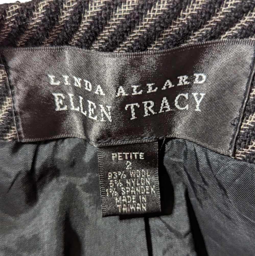 Ellen Tracy Linda Allard | Women’s Fitted Blazer | Black & Gray | Size 2P - XS - Picture 4 of 7